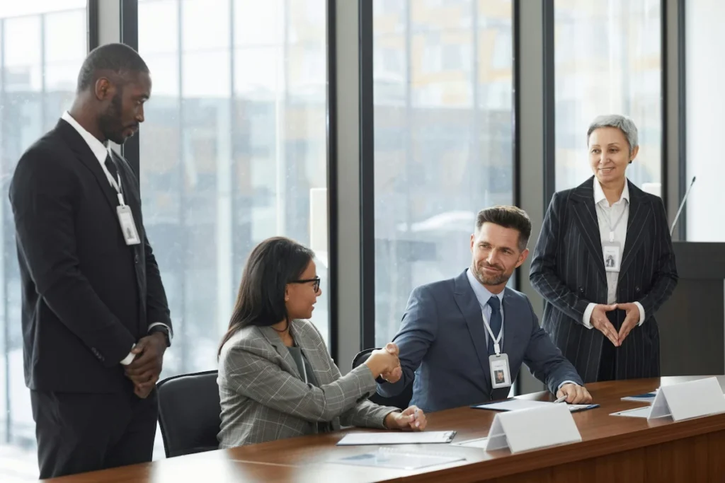 International executives agreeing on Foreign Business License terms in Thailand
