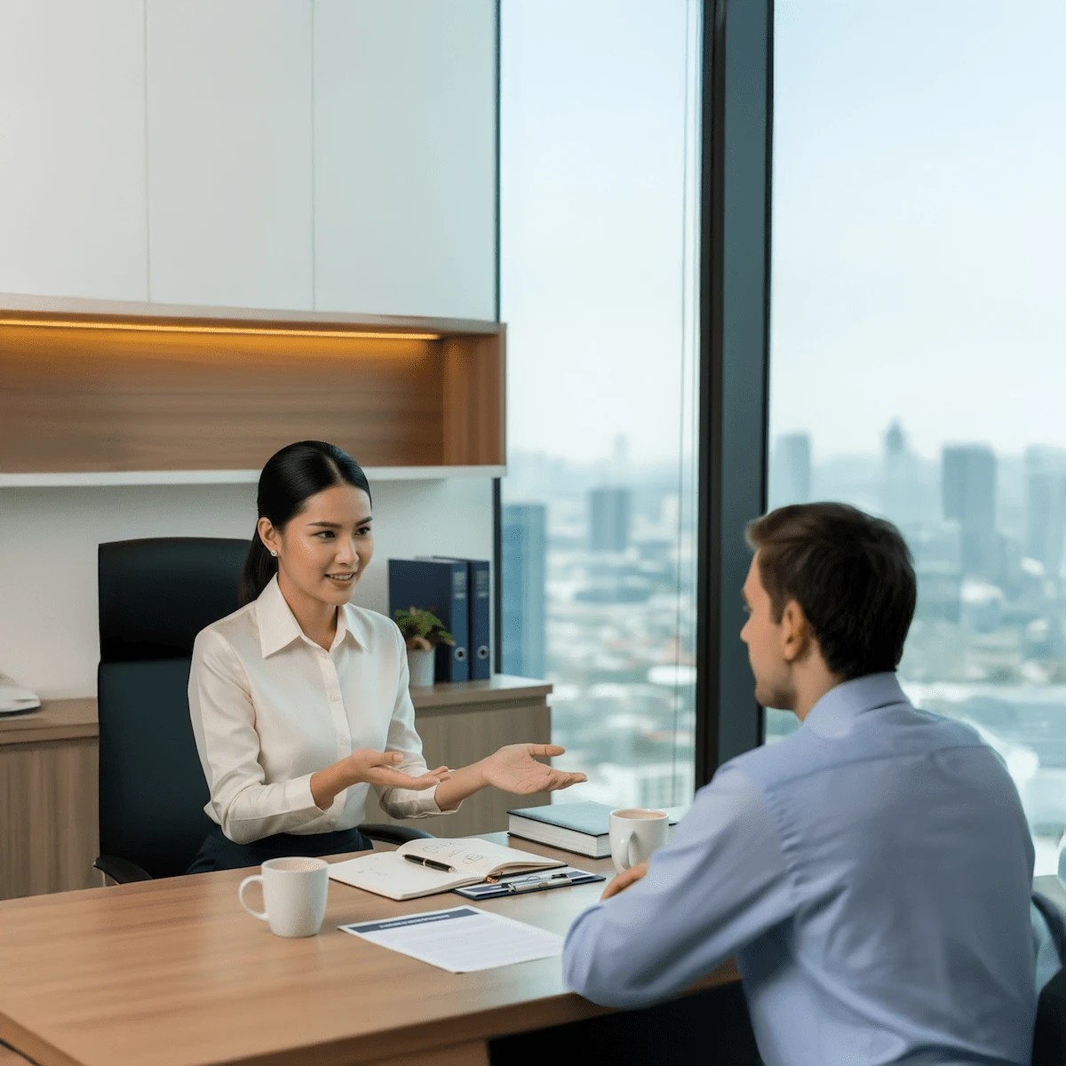 Business team discussing employment arrangements under an employer of record service in Thailand